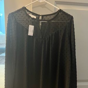 Black dot dress top. XS. Never worn.